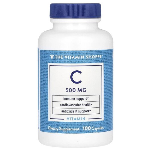 Основне фото товару TheVitaminShoppe, Vitamin C 500 mg, Вітамін C, 100 капсул