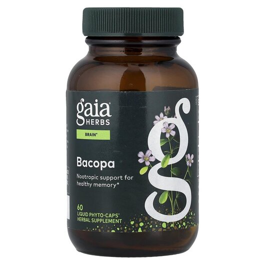 Основне фото товару Gaia Herbs, Bacopa, Бакопа, 60 капсул