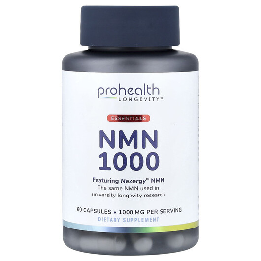 Основное фото товара Essentials NMN Основное фото товара Никотинамид мононуклеотид, Essentials NMN, 60 капсул