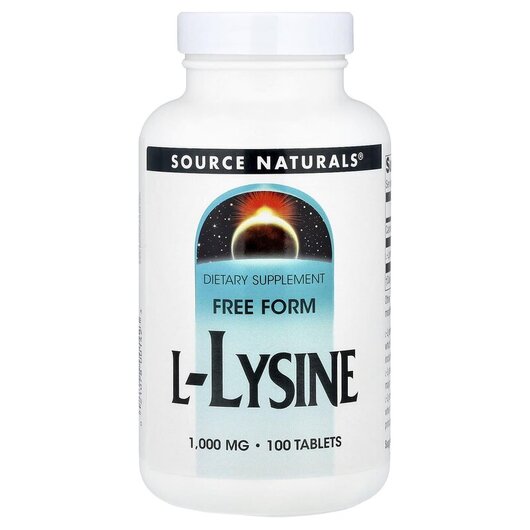 Основное фото товара L-Lysine 1000 mg Основное фото товара Source Naturals, L-Лизин 1000 мг, L-Lysine 1000 mg 100, 100 табле