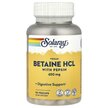 Фото товара Betaine HCL with Pepsin Фото товара Solaray, Бетаин гидрохлорид, Betaine HCL with Pepsin, 90 капсул