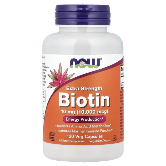 Основное фото товара Extra Strength Biotin 10000 mcg Основное фото товара Биотин 10000 мкг, Extra Strength Biotin 10000 mcg, 120 капсул