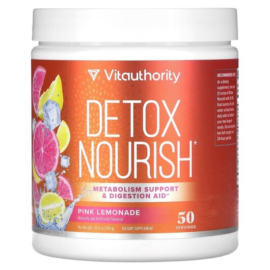 Основне фото товару Weight Loss Detox Nourish & Digestion Aid Natural Pink Lemonade Основне фото товару Weight Loss Detox Nourish Lemonade, Система схуднення, 310 г