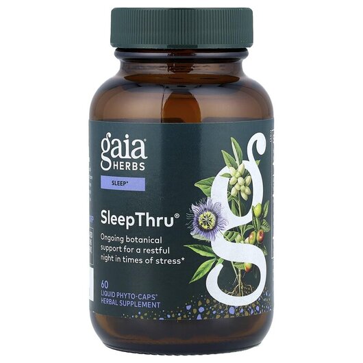 Основное фото товара Gaia Herbs, Поддержка здорового сна, SleepThru, 60 капсул