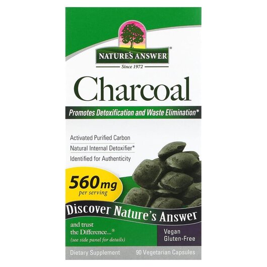 Основное фото товара Charcoal Activated Purified Carbon 560 mg Основное фото товара Charcoal Activated Purified Carbon 560, Активированный уголь, 90