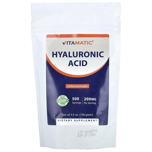 Основное фото товара Гиалуроновая кислота, Hyaluronic Acid Powder Unflavored, 100 г