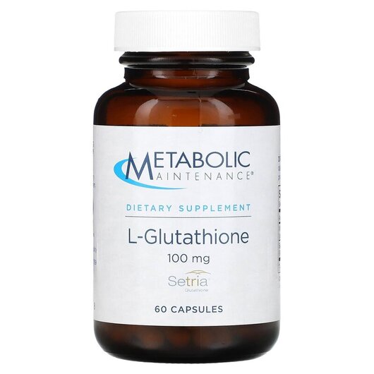 Основне фото товару Metabolic Maintenance, L-Glutathione 100 mg, L-Глутатіон, 60 капс