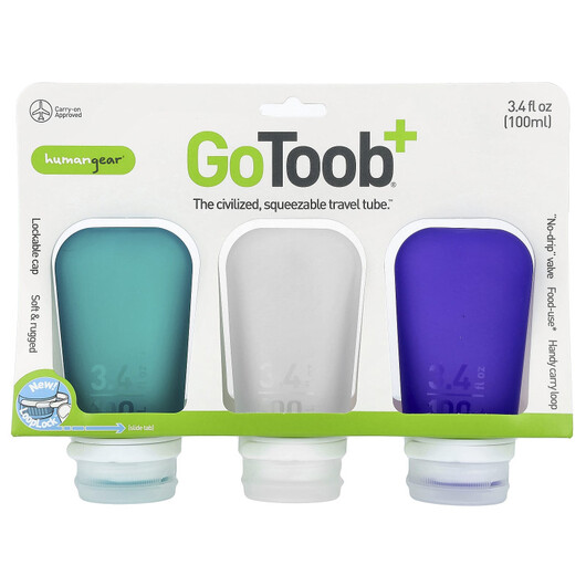 Основне фото товару GoToob+ Travel Tube Large Clear Purple, Харчові контейнери, 100 m