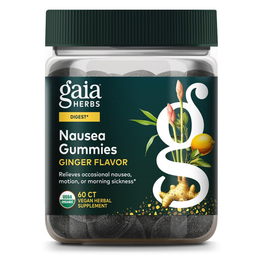 Основное фото товара Organic Nausea Gummies Ginger Flavor Основное фото товара Корень Имбиря, Organic Nausea Gummies Ginger Flavor, 60 таблеток