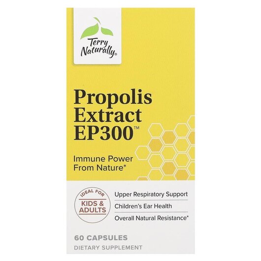 Основное фото товара Propolis Extract EP300 Основное фото товара Terry Naturally, Прополис, Propolis Extract EP300, 60 капсул