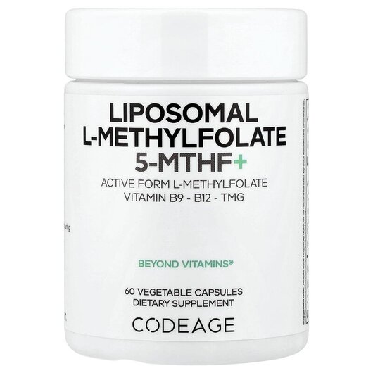 Основное фото товара CodeAge, Метилфолат, Liposomal L-Methylfolate 5-MTHF+, 60 капсул