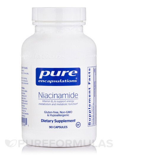 Основное фото товара Niacinamide Основное фото товара Pure Encapsulations, Ниацинамид, Niacinamide, 90 капсул