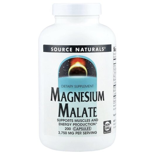 Основное фото товара Source Naturals, Магний Малат, Magnesium Malate 625 mg, 200 капсу