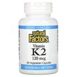 Фото товару Natural Factors, Vitamin K2 100 mcg, Вітамін K2, 60 капсул