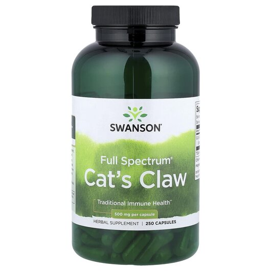 Основное фото товара Full Spectrum Cat's Claw 500 mg Основное фото товара Swanson, Кошачий коготь, Full Spectrum Cat's Claw 500 mg, 25