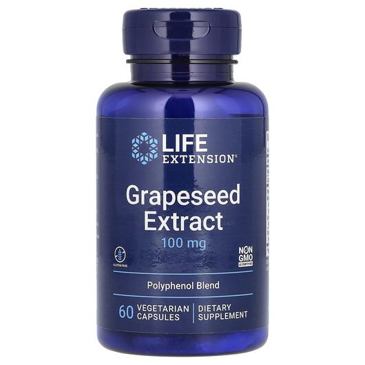 Основне фото товару Grapeseed Extract 100 mg Основне фото товару Grapeseed Extract 100 mg, Екстракт виноградних кісточок, 60 капсу