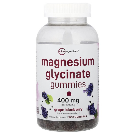 Основное фото товара Магний, Magnesium Glycinate Gummies Grape Blueberry, 120 таблеток