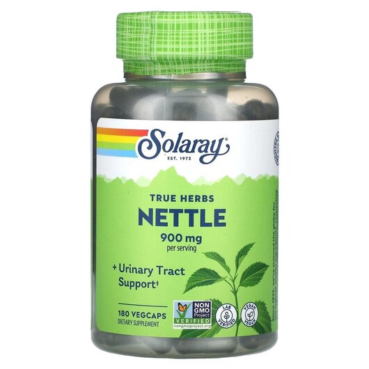 Основное фото товара Solaray, Крапива, True Herbs Nettle 900 mg, 180 капсул