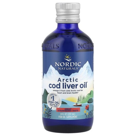 Основне фото товару Nordic Naturals, Arctic Cod Liver Oil, Олія печінки тріски, 237 м