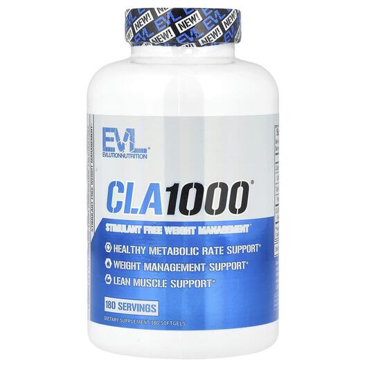 Основне фото товару CLA 1000 Stimulant Free Weight Management Основне фото товару CLA 1000 Stimulant Free Weight Management, Лінолева кислота, 180