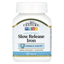 Slow Release Iron Железо 21st Century 60 таблеток