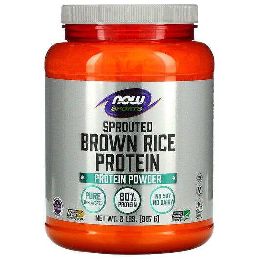 Основне фото товару Sports Sprouted Brown Rice Protein Unflavored, Протеїн, 907 г