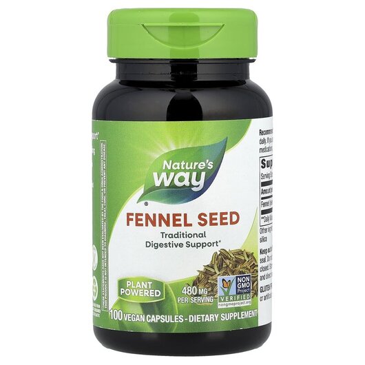 Основное фото товара Nature's Way, Фенхель 480 мг Семена, Fennel Seed 480 mg, 100