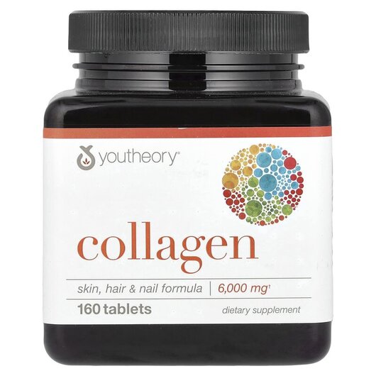 Основное фото товара Youtheory, Коллаген, Collagen 6000 mg, 160 таблеток