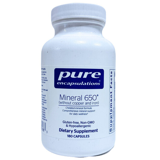 Основне фото товару Mineral 650 w/o Copper & Iron, Мінеральні добавки, 180 капсул