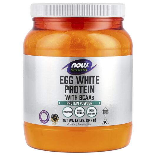 Основне фото товару Egg White Protein Protein Powder 1 Основне фото товару NOW Foods, Egg White Protein, Яєчний Протеїн, 544 г