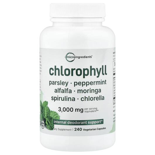 Основне фото товару Chlorophyll Основне фото товару Micro Ingredients, Chlorophyll, Хлорофіл, 240 капсул