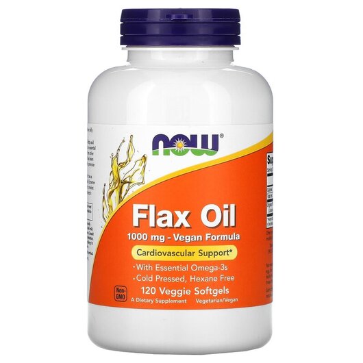 Основное фото товара NOW Foods, Льняное масло 1000 мг, Flax Oil 1000 mg, 120 капсул