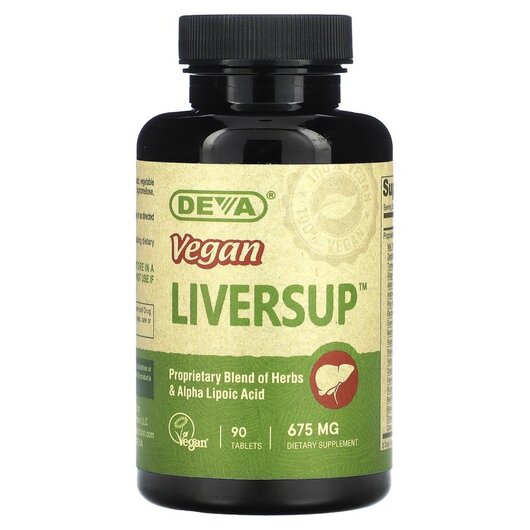 Основное фото товара Vegan Liversup 675 mg Основное фото товара Deva, Поддержка печени, Vegan Liversup 675 mg, 90 таблеток