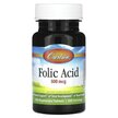 Фото товара Folic Acid 800 mcg Фото товара Carlson, Витамин B9 Фолиевая кислота, Folic Acid 800 mcg, 300 таб