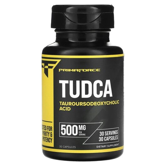 Основне фото товару TUDCA 500 mg Основне фото товару Primaforce, TUDCA 500 mg, Тудка, 30 капсул