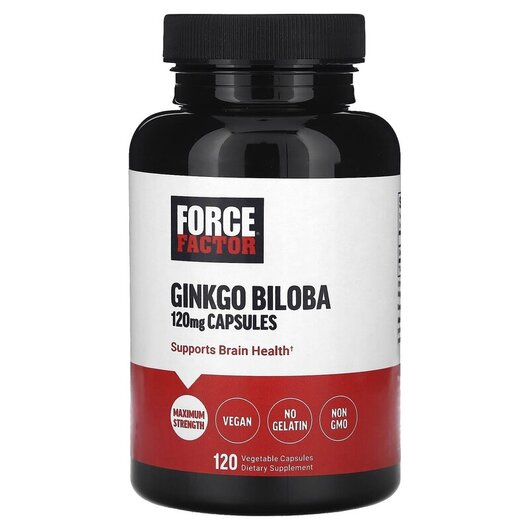 Основне фото товару Force Factor, Ginkgo Biloba 120 mg, Гінкго Білоба, 120 капсул