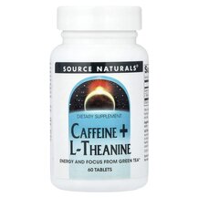 Кофеїн Caffeine + L-Theanine Source Naturals 60 таблеток Кофеїн Caffeine + L-Theanine Source Naturals 60 таблеток