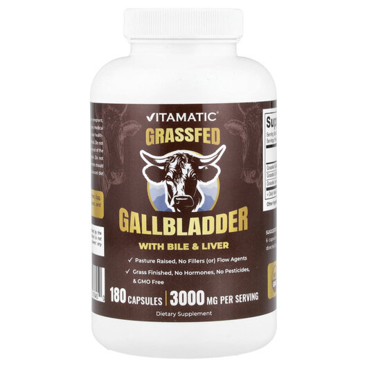 Основное фото товара Grassfed Gallbladder With Bile & Liver, 500 mg Основное фото товара Grassfed Gallbladder With Bile &, Поддержка желчного пузыря,