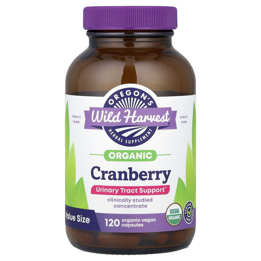 Основне фото товару Oregon's Wild Harvest, Organic Cranberry, Журавлина, 120 кап