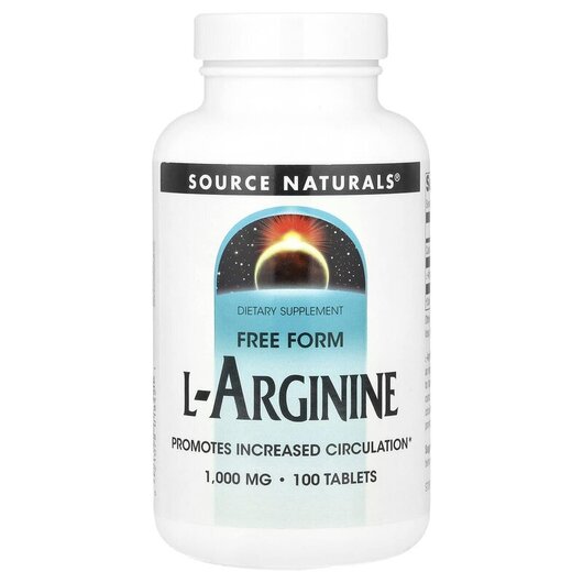 Основное фото товара L-Arginine Free Form 1000 mg Основное фото товара L-Arginine Free Form, L-Аргинин в свободной форме 1000 мг, 100 та