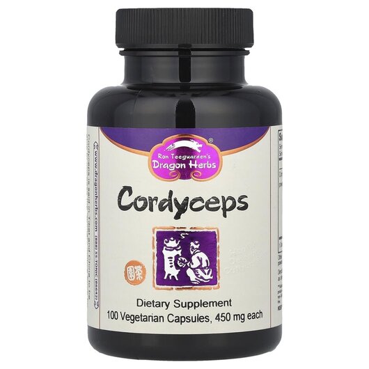 Основне фото товару Cordyceps 500 mg Основне фото товару Dragon Herbs, Cordyceps 500 mg, Гриби Кордицепс, 100 капсул
