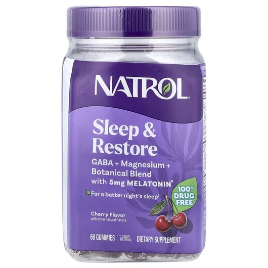 Основне фото товару Sleep & Restore Gummies with 5 mg Melatonin, Підтримка сну, 6