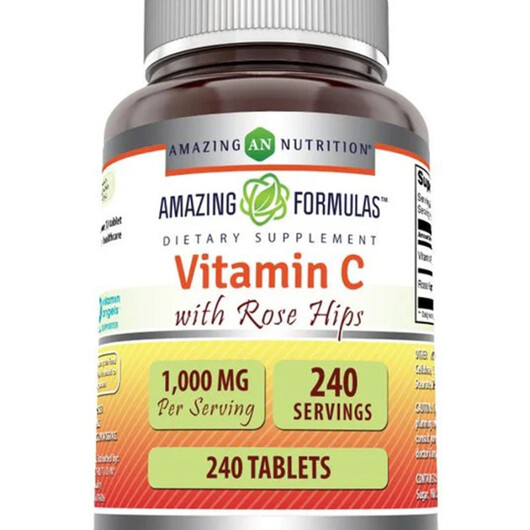 Основне фото товару Amazing Formulas Vitamin C with Rose Hips Основне фото товару Amazing Formulas Vitamin C with Rose Hips, Вітамін C, 240 таблето