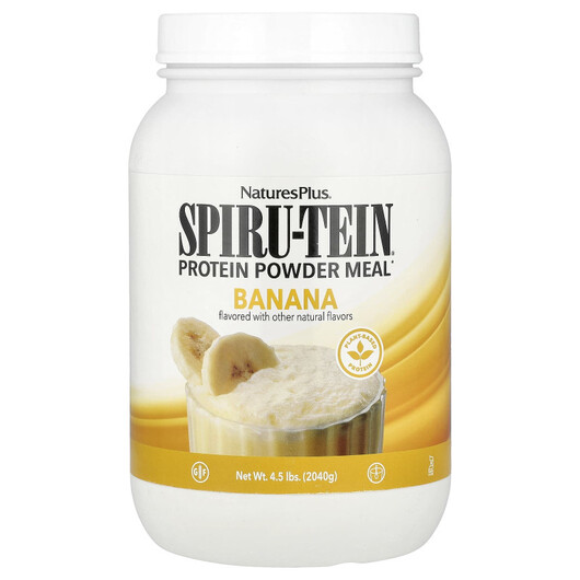 Основне фото товару Natures Plus, Spiru-Tein Protein Powder Meal Banana ., Протеїн, 2