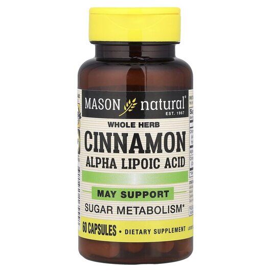 Основное фото товара Альфа-липоевая кислота, Cinnamon Alpha Lipoic Acid 60, 60 капсул