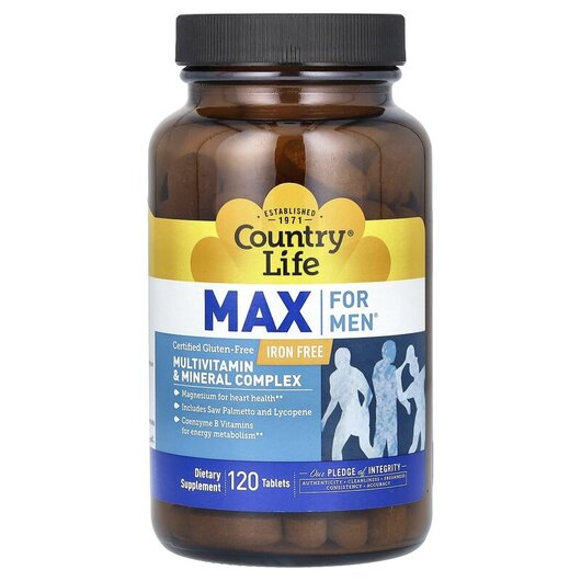 Основное фото товара Max for Men Multivitamin Mineral Complex Iron Free Основное фото товара Max for Men Multivitamin Mineral Complex, Витамины для мужчин, 12