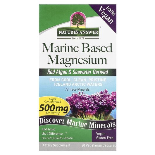 Основное фото товара Nature's Answer, Магний, Plant Based Magnesium 500 mg, 90 ка