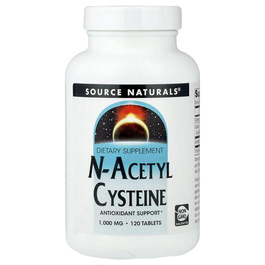 Основне фото товару N-Acetyl Cysteine NAC 1000 mg Основне фото товару Source Naturals, NAC 1000 mg, NAC 1000 мг, 120 таблеток