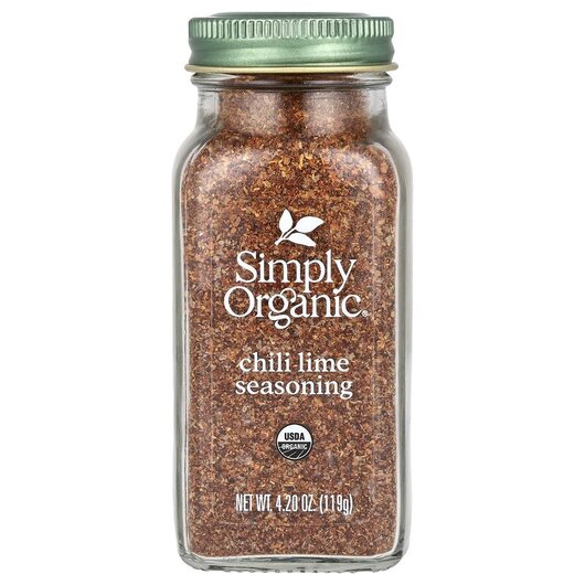 Основне фото товару Simply Organic, Chili Lime Seasoning, Спеції, 119 г