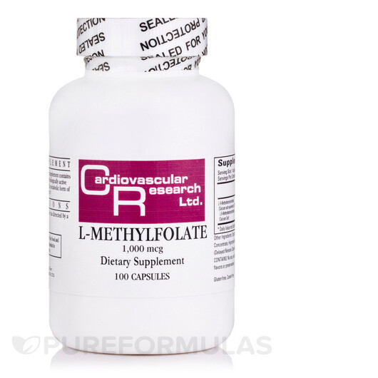 Основне фото товару L-Methylfolate 1000 mcg Основне фото товару Ecological Formulas, L-Methylfolate 1000 mcg, Метилфолат, 100 кап